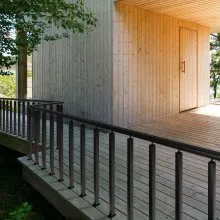 VEVOR Cable Rail Post,  42 x 1.97 x 1.97", Level Deck Stair Post, Cable Handrail Post Stainless Steel Brushed Finishing Deck Railing DIY Picket Without Hole Stair Railing Kit With Mount Bracket Black
