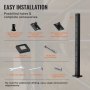 VEVOR cable railing post installation kit with predrilled holes and complete accessories.