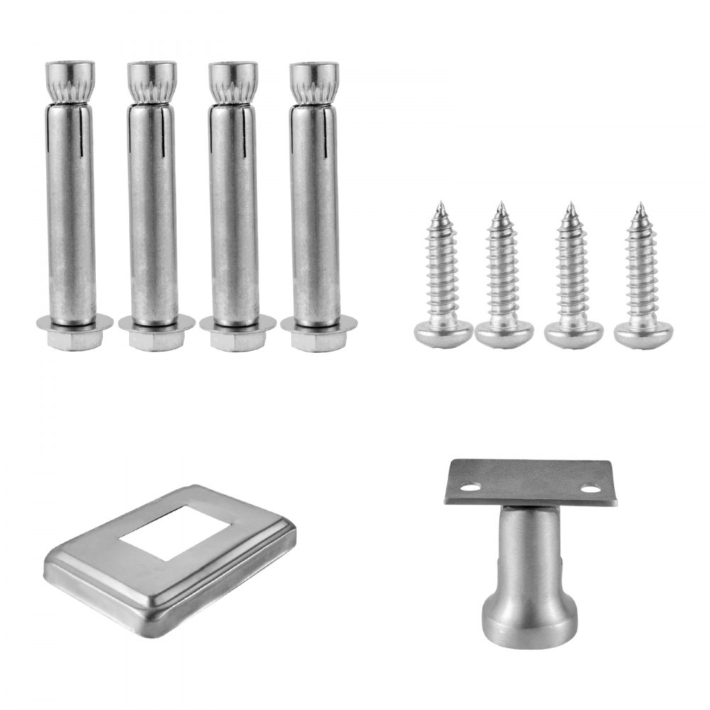 VEVOR Cable Railing Post Level Deck Stair Post 36 x 0.98 x 1.97" Cable Handrail Post Stainless Steel Wire Drawing Deck Railing DIY Picket Without Hole Stair Railing Kit With Mount Bracket Sliver