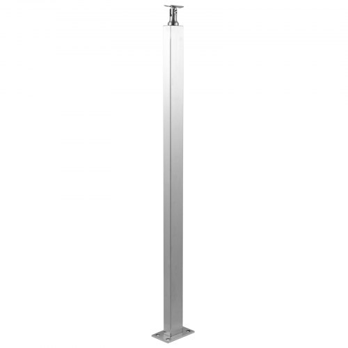 VEVOR Cable Railing Post Level Deck Stair Post 42 x 1.97 x 1.97" Cable Handrail Post Stainless Steel Wire Drawing Deck Railing DIY Picket Without Hole Stair Railing Kit With Mount Bracket Sliver