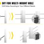 VEVOR Cable Railing Post Level Deck Stair Post 36 x 1.97 x 1.97" Cable Handrail Post Stainless Steel Wire Drawing Deck Railing DIY Picket Without Hole Stair Railing Kit with Mount Bracket Silver