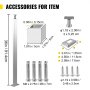 VEVOR Cable Railing Post Level Deck Stair Post 36 x 1.97 x 1.97" Cable Handrail Post Stainless Steel Wire Drawing Deck Railing DIY Picket Without Hole Stair Railing Kit with Mount Bracket Silver