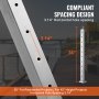 VEVOR cable railing post with 3.14" hole spacing, shows compliance and versatile usage.