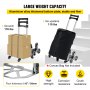 VEVOR Stair Climbing Cart, 15.4" x 10.6" Folding Hand Truck, 176 LBS Weight Capacity Aluminum Alloy Hand Cart with 10 Crystal Castors Suitable for Carry Luggage, Shopping Groceries, Transport Goods