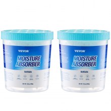 VEVOR Moisture Absorber Bucket, 2 Packs 16.2 oz Hi-Capacity Moisture Absorber Bucket with 800ml Storage Area & Reusable Outer Bucket for Long-Term Use, Fragrance Free Moisture Absorber for Fresher Air