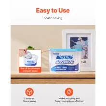 VEVOR Moisture Absorber Boxes, 10.8 oz Humidity Absorber Boxes(6 Packs), Fragrance Free Dehumidifier Attracts Extra Moisture from Your Bathroom, Closet, and Kitchen