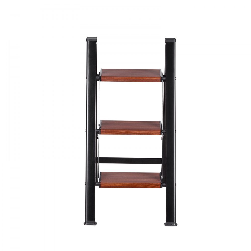 VEVOR 3 Step Ladder, Folding Step Stool with Wide Anti-Slip Pedal and Comfort Handgrip, Lightweight 150 kg Capacity Portable Aluminum Plant Support, Multi-Use for Adults, Home Repairing, Cleaning