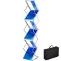 VEVOR Literature Rack, 6 Pockets, Pop up Aluminum Magazine Rack, Lightweight Catalog Holder Stand w/ Carrying Bag for Living Room, Hotel, Trade Show, Exhibition, Office
