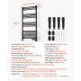 VEVOR Heated Towel Warmer Rack for Bathroom Electric Wall Mounted 18 Bars, Aluminum Alloy Towel Warmer, Overheat Protection, Heating Drying with Touch Screen, Built-In 1-8 Hour Timer, IPX4 Waterproof
