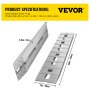 VEVOR 152.4 x 30.5 cm Aluminum Trailer Ramps 2721.6 kg Total Beavertail Hook End 1 Pair 2 Ramps