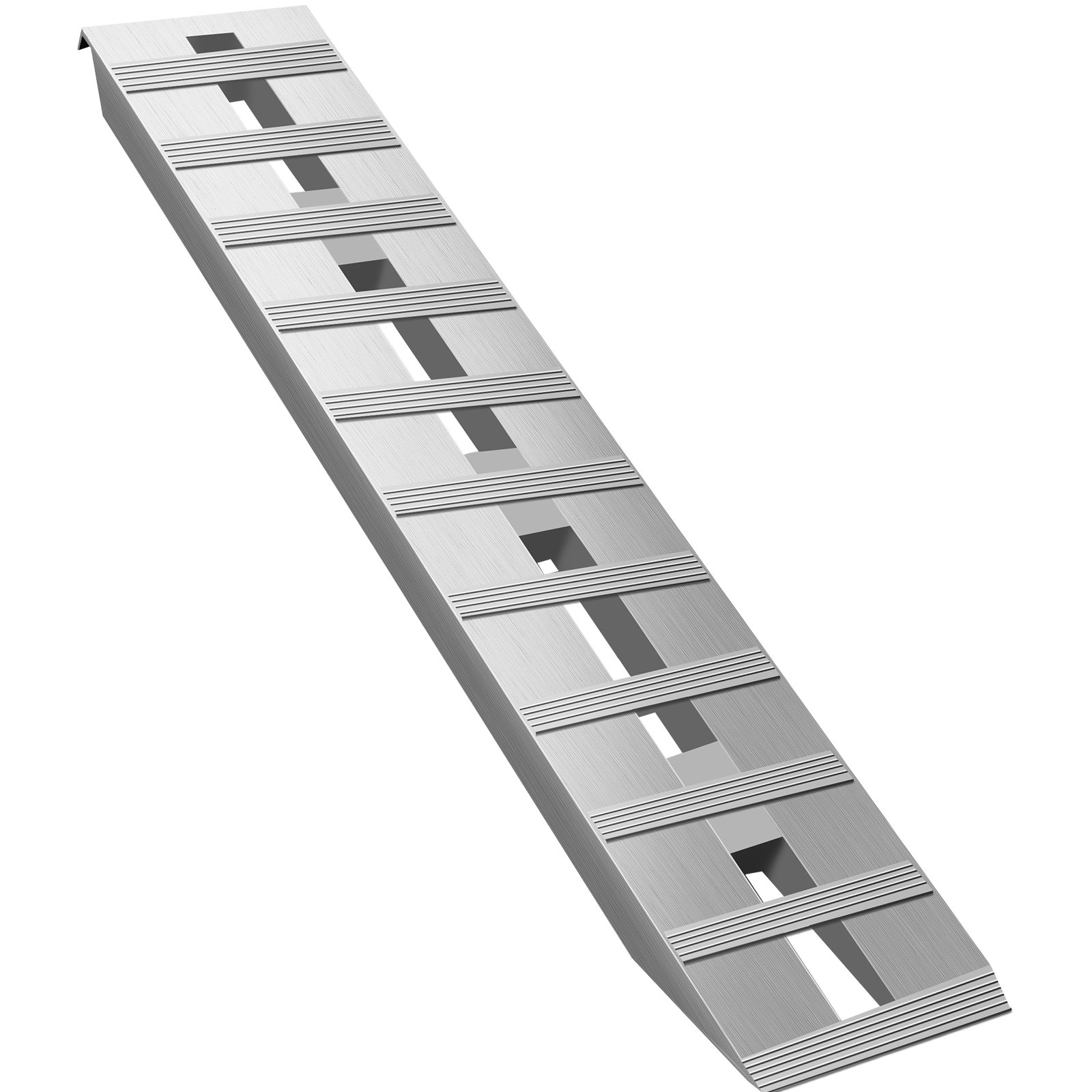 VEVOR 152.4 x 30.5 cm Aluminum Trailer Ramps 2721.6 kg Total Beavertail Hook End 1 Pair 2 Ramps