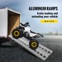 VEVOR aluminum ramps, 84 in x 14 in, loading atv into truck.