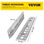 VEVOR aluminum ramps: 84in l x 14in w, 48 lbs, features perforated surface.