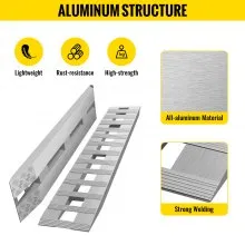 VEVOR 84"x14" Aluminum Loading Ramps 6000Lbs Car Trailer Truck Hook End 1 Pair