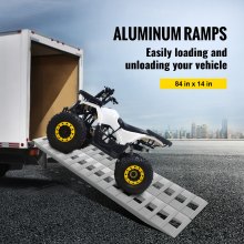 VEVOR 84*14*2.5 Inch Aluminum Ramps 6000LBS Capacity Car Trailer Truck ATV Ramps 1 Pair 2 Ramps