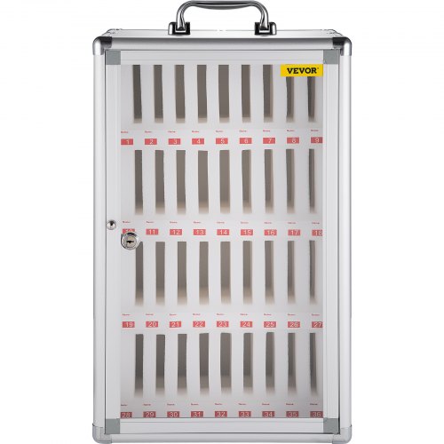 VEVOR Cell Phone Storage Cabinet, 36 Slots, Aluminum Alloy Pocket Chart Storage Locker Box w/ Portable Handle, Key Lock & Handwritten Tags, Wall Mounted for Classroom, Office, Gym