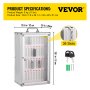 VEVOR 36 Slots Cell Phone Cabinet Silver Aluminum Alloy Pocket Chart Storage Locker Box with Portable Handle, Key Lock & Handwritten Tags, Wall Mounted for Classroom, Office, Gym