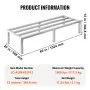 VEVOR Aluminum Dunnage Rack, 60” x 20” Commercial Food Floor Rack, 12” Off the Floor, 1800 lbs Capacity All-Welded Aluminum Storage Rack, for Storage in Restaurants, Kitchens, Garages and Vehicles
