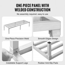 VEVOR Aluminum Dunnage Rack Stationary Dunnage Rack 60” x 20” x 12” Storage Rack