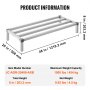 VEVOR Aluminium Dunnage Rack Stacionárny Dunnage Rack 48” x 20” x 8” úložný stojan