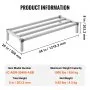 VEVOR Aluminum Dunnage Rack, 48” x 20” Commercial Food Floor Rack, 8” Off the Floor, 1000 lbs Capacity All-Welded Aluminum Storage Rack, for Storage in Restaurants, Kitchens, Garages and Vehicles