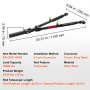 VEVOR Tow Bar, 4535 kg Towing Capacity with Ropes, Powder-Coating Alloy Steel Bumper-Mounted Universal Towing Bar with Max 1320 mm Telescopic Rod, Fits 50.8 mm Connector, for RV Car Trailer Truck