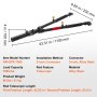 VEVOR Tow Bar, 3401 kg Towing Capacity with Ropes, Powder-Coating Alloy Steel Bumper-Mounted Universal Towing Bar with Max 1320 mm Telescopic Rod, Fits 50.8 mm Connector, for RV Car Trailer Truck