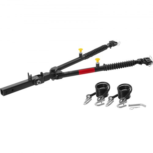 VEVOR Tow Bar, 7500 lbs Towing Capacity with Ropes, Powder-Coating Alloy Steel Bumper-Mounted Universal Towing Bar with Max 52 inches Telescopic Rod, Fits 2-inch Connector, for RV Car Trailer Truck