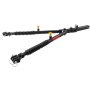 black VEVOR tow bar with yellow release handles, coiled sections, and secure locking mechanisms.