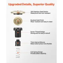 VEVOR Garbage Disposal Air Switch Kit 2.5" Sink Top Air Switch Waste Disposal