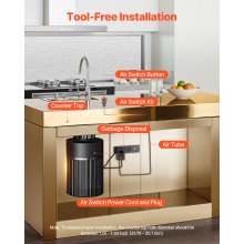 VEVOR Garbage Disposal Air Switch Kit 2.5" Sink Top Air Switch Waste Disposal