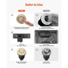 VEVOR Garbage Disposal Air Switch Kit 2.5" Sink Top Air Switch Waste Disposal