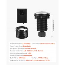 VEVOR Garbage Disposal Air Switch Kit Sink Top Air Switch for Waste Disposal