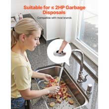 VEVOR Garbage Disposal Air Switch Kit 3.5" Sink Top Air Switch Waste Disposal