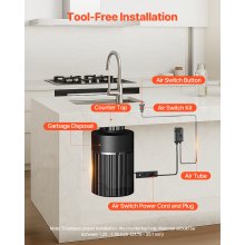 VEVOR Garbage Disposal Air Switch Kit Dual Outlet Sink Top Air Switch 3.5-inch
