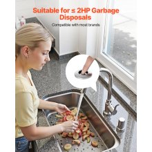 VEVOR Garbage Disposal Air Switch Kit Dual Outlet Sink Top Air Switch 3.5-inch