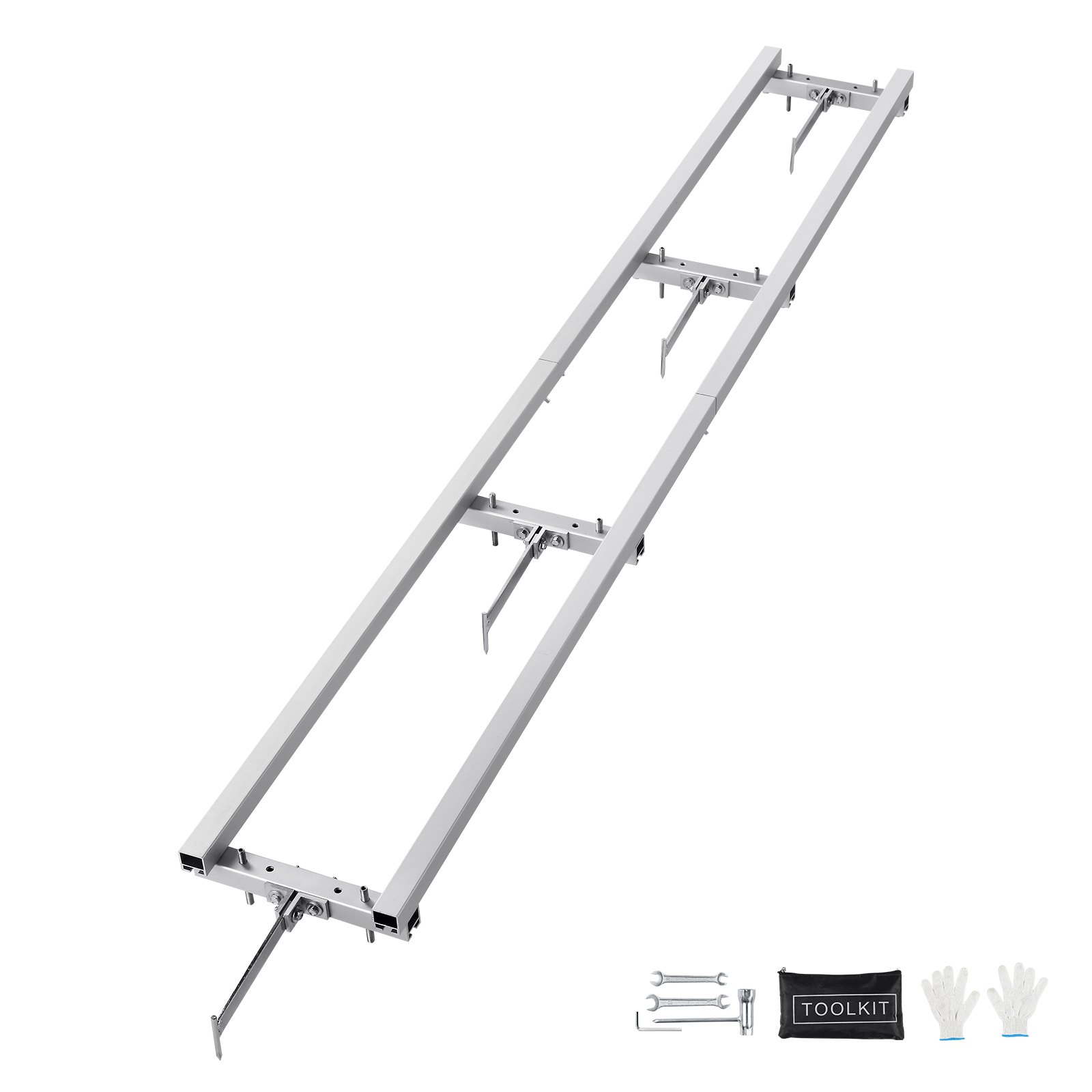 VEVOR Rail Mill Guide System, 9 ft Milling Guide, 4 Crossbar Kits Chainsaw Mill Rail Guide, Aluminum Adjustable Saw Mill Rail System Work with Chainsaw Mills for Builders and Woodworkers