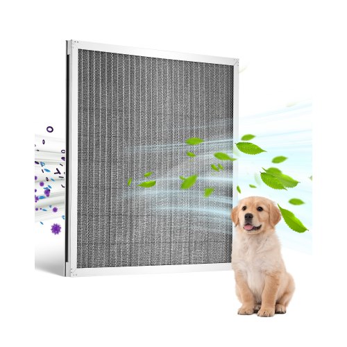 20x20x1 Aluminum Electrostatic Air Filter MERV 8 Actual 19.75x19.75x0.82