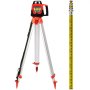 VEVOR Green Rotary Laser Level Kit with Adjustable Tripod and 5M Staff, 500M Range, 360 Degree Rotary Scanning, Self-Leveling Laser Level System Kit, for Construction Projection