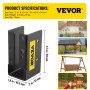 VEVOR Standoff Post Base 2x4" Adjustable Post Base 12 PCS Post Mender Offers Moisture Covers Adjustable Post Anchor with Fiber Drawing Surface and Full Set of Accessories for Rough Size Lumber