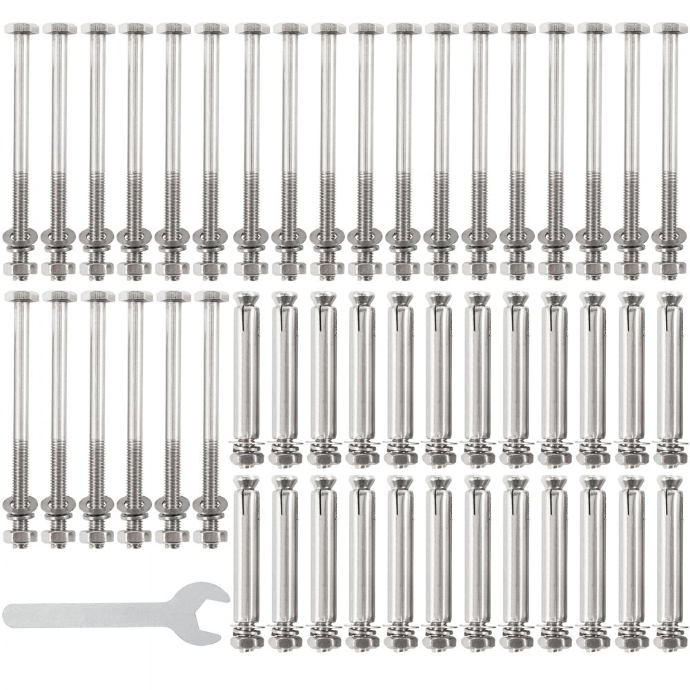 VEVOR Standoff Post Base 4 x 4"(Inner Size:3.74 x 3.15") 12 PCS Stainless Steel Adjustable Post Base Adjustable Post Anchor with Fiber Drawing Surface and Full Set of Accessories for Rough Size Lumber