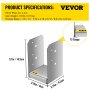 VEVOR Standoff Post Base Adjustable Post Base 10 x 10 cm Stainless Steel 12 PCS