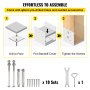 VEVOR Standoff Post Base 6x6 Inch Adjustable Post Base 10 PCS Post Mender Offers Moisture Protection Adjustable Post Anchor with Fibre Drawing Surface and Full Set of Accessories for Rough Size Lumber