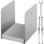 VEVOR Standoff Post Base Inner Size 5.71 x 5.2" (Use for 6 x 6") 316 Stainless Steel Adjustable Post Base Post Anchor with Fiber Drawing Surface and Full Set of Accessories for Rough Size Lumber