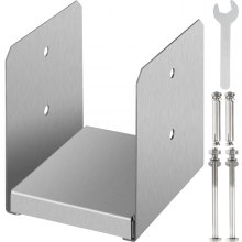 VEVOR Standoff Post Base Inner Size 5.71 x 5.2 (Use for 6 x 6) 316 Stainless Steel Adjustable Post Base Post Anchor with Fiber Drawing Surface and Full Set of Accessories for Rough Size Lumber