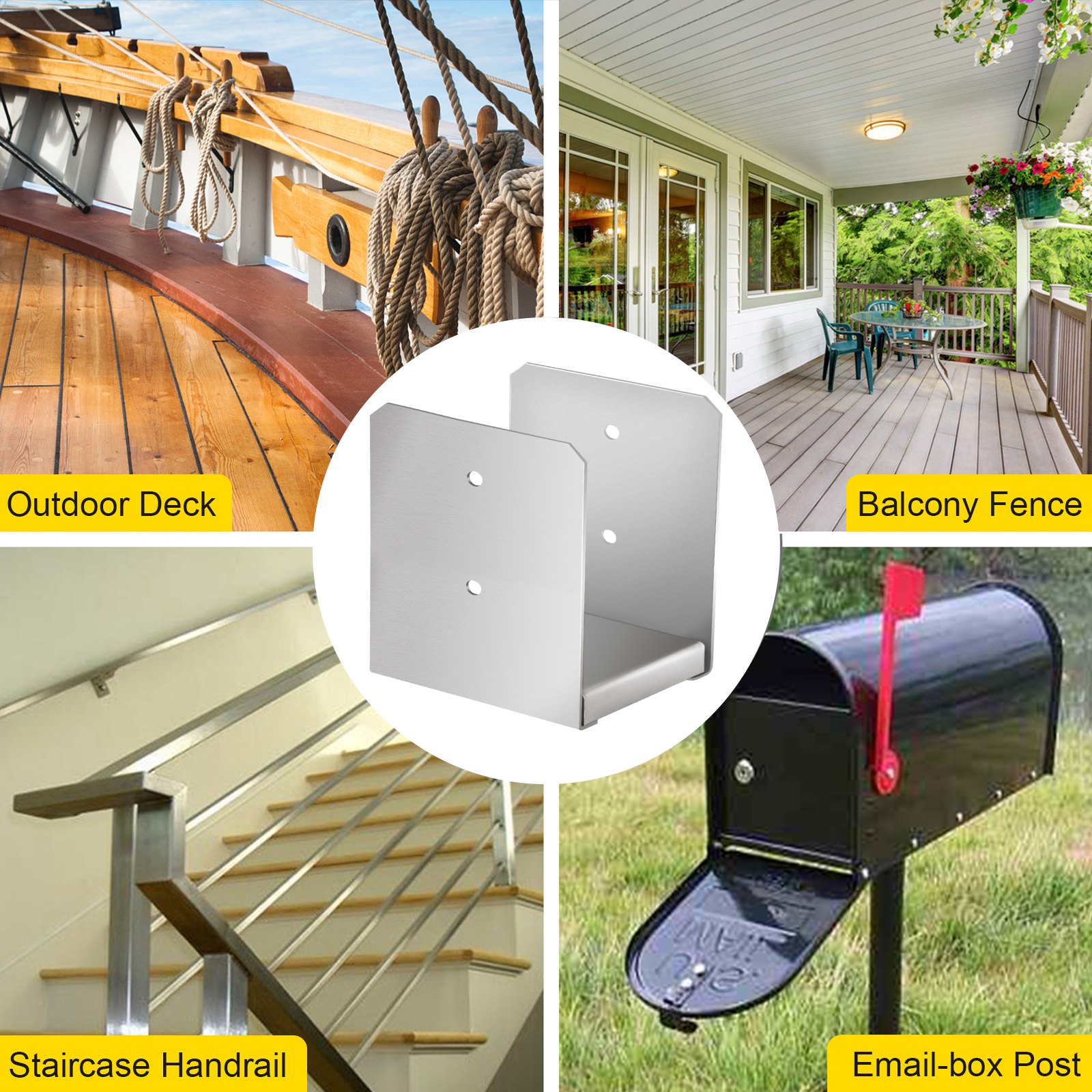 VEVOR Standoff Post Base 6x6 Inch Adjustable Post Base Post Mender Offers Moisture Protection Adjustable Post Anchor with Fiber Drawing Surface and Full Set of Accessories for Rough Size Lumber