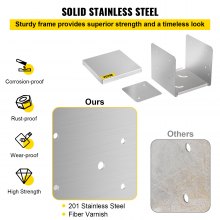 VEVOR Standoff Post Base 203x203mm Adjustable Post Base Post Mender Offers Moisture Protection Adjustable Post Anchor with Fiber Drawing Surface and Full Set of Accessories for Rough Size Lumber