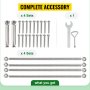 VEVOR Standoff Post Base 8 x 8"(Inner Size:7.8 x 7.48") 4 PCS Stainless Steel Adjustable Post Base Adjustable Post Anchor with Fiber Drawing Surface and Full Set of Accessories for Rough Size Lumber