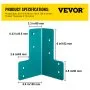VEVOR Workbench Corner Brackets, 5mm Thick Steel Shop Table Bracket Kit, 8 PCs Workbench Bracket Kit, Right Angle Shop Table Corner Brackets with Hardware Kit, Joint Fastener for Desk Edge, Family DIY