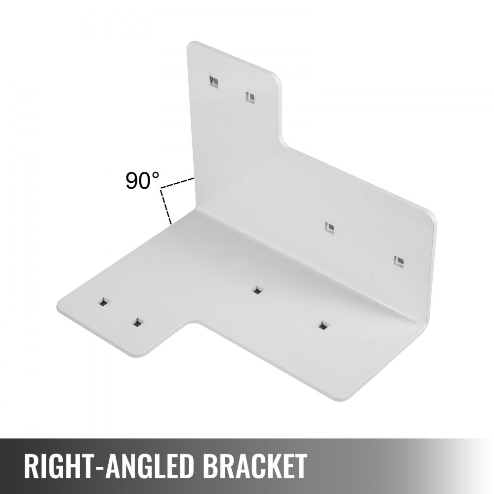 VEVOR Workbench Corner Brackets 8 PCs Shop Table Bracket Kit 48 LBS Shop Table Corner Brackets 4 mm Right Angle White Color Galvanized Steel Elevated Platform Brackets for Desk Edge and Work Bench